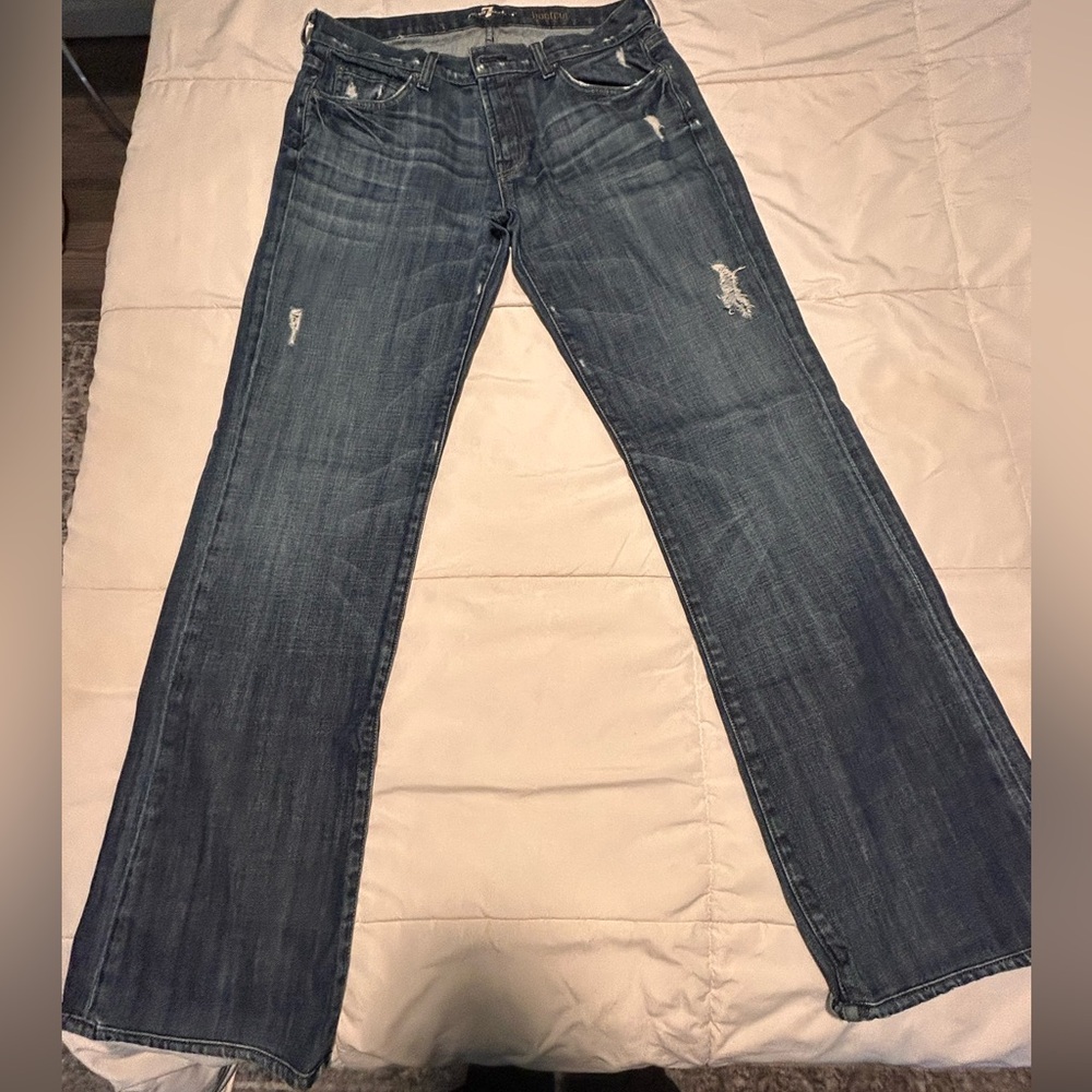 7 For All Mankind Blue Flare Jeans